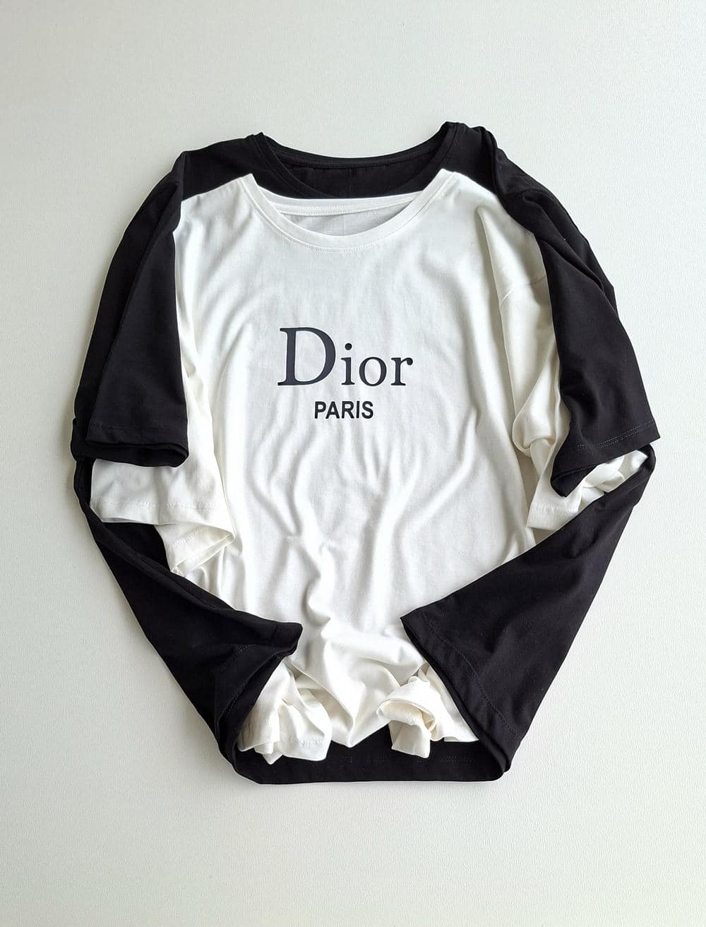 تیشرت باکسی آستین سه ربع Dior